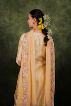 Zahraé Mellow Gold Dupion Silk Kurta Set