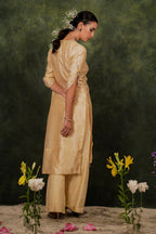 Zahraé Mellow Gold Dupion Silk Kurta Set