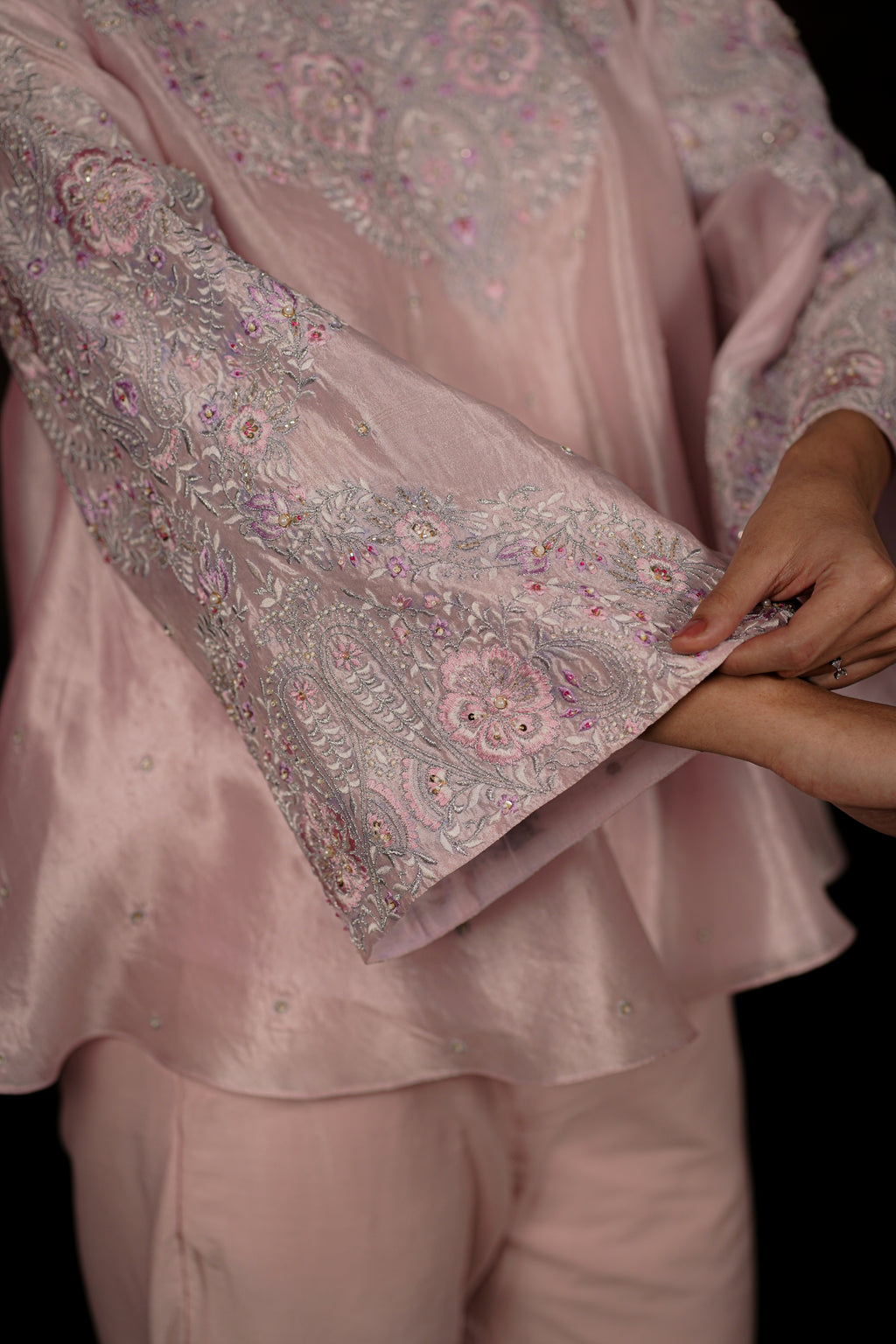 Mehr Rose Pink Dupion Silk Co-ord Set