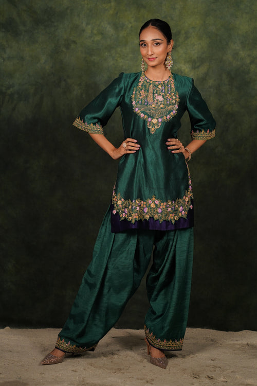 Nukta Evergreen Dupion Silk Kurta Set